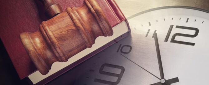 Clock, Gavel and Book - Concept of Legal timeline